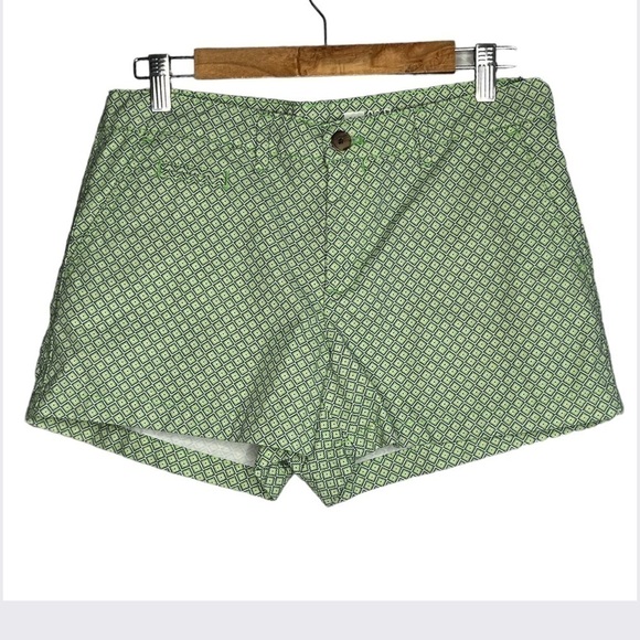 GAP Pants - Gap low rise low rise geometric green shorts, casual spring summer cotton size 6